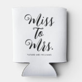 Miss naar Mrs Modern Vrijgezellenfeest Bachelorett Blikjeskoeler (Achterkant)