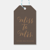 Miss naar Mrs Modern Vrijgezellenfeest Bachelorett Cadeaulabel (Achterkant)