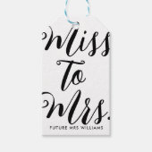 Miss naar Mrs Modern Vrijgezellenfeest Bachelorett Cadeaulabel (Voorkant)
