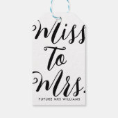 Miss naar Mrs Modern Vrijgezellenfeest Bachelorett Cadeaulabel (Achterkant)