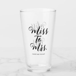 Miss naar Mrs Modern Vrijgezellenfeest Bachelorett Glas