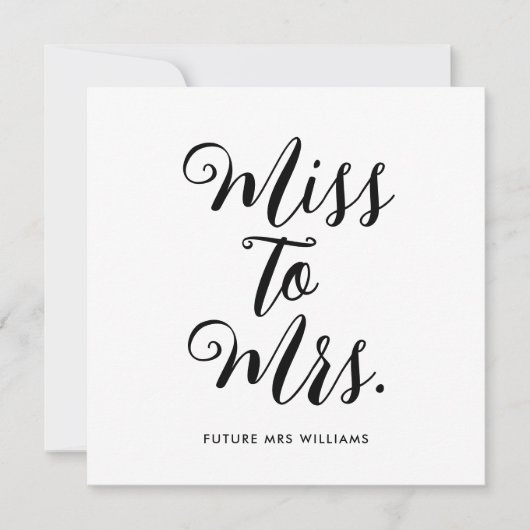 Miss naar Mrs Modern Vrijgezellenfeest Bachelorett Kaart (Voorkant)