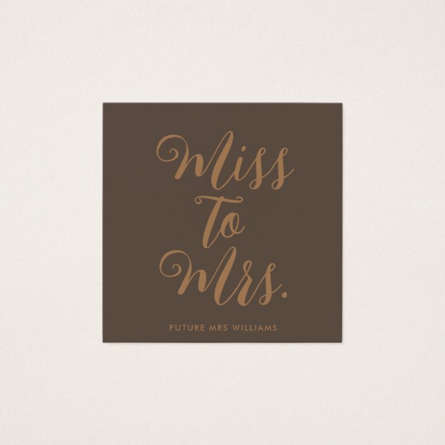 Miss naar Mrs Modern Vrijgezellenfeest Bachelorett Vierkante Visitekaartjes (Voorkant)