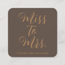 Miss naar Mrs Modern Vrijgezellenfeest Informatiekaartje