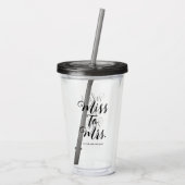 Miss naar Mrs Moderne Bruidsdouche Bachelorette Acryl Drinkbeker (Achterkant)