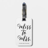 Miss naar Mrs Moderne Bruidsdouche Bachelorette Bagagelabel (Achterkant verticaal)
