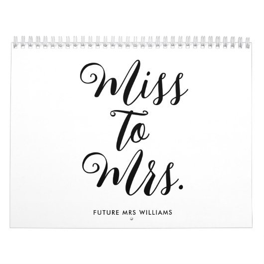 Miss naar Mrs Moderne Bruidsdouche Bachelorette Kalender (Hoes)