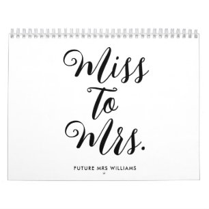 Miss naar Mrs Moderne Bruidsdouche Bachelorette Kalender
