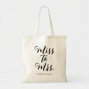 Miss naar Mrs Moderne Bruidsdouche Bachelorette Tote Bag