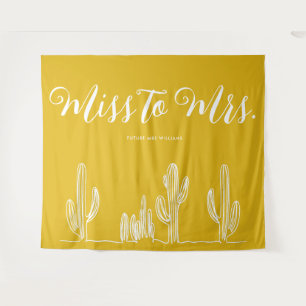 Miss naar Mrs Mustard Cowgirl Cactus Bachelorette Wandkleed