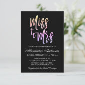 Miss naar Mrs Paarse Roze Bachelorette Party Kaart (Staand voorkant)