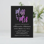 Miss naar Mrs Paarse Roze Bachelorette Party Kaart (Staand voorkant)