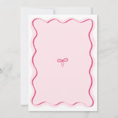 Miss naar Mrs Pink Bow Wavy Modern Vrijgezellenfee Kaart (Achterkant)