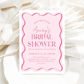 Miss naar Mrs Pink Bow Wavy Modern Vrijgezellenfee Kaart