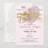 Miss naar Mrs Pink ♥ Hart Kaart Reizen Vrijgezelle (Voorkant / Achterkant)