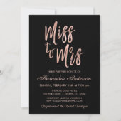 Miss naar Mrs Pink Rose Gold Hen's Party Kaart (Voorkant)