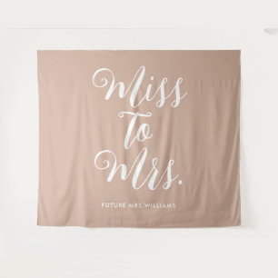 Miss naar Mrs Retro Woestijn Thema Beige Vrijgezel Wandkleed