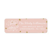 Miss naar Mrs | Roze Gouden Glitter Hart Ring Brui Etiket (Voorkant)