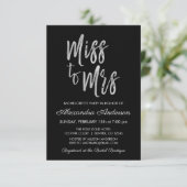 Miss naar Mrs Silver Bachelorette Party Kaart (Staand voorkant)