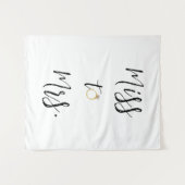 Miss naar Mrs Vrijgezellenfeest achtergrond Wandkleed (Voorkant (horizontaal))