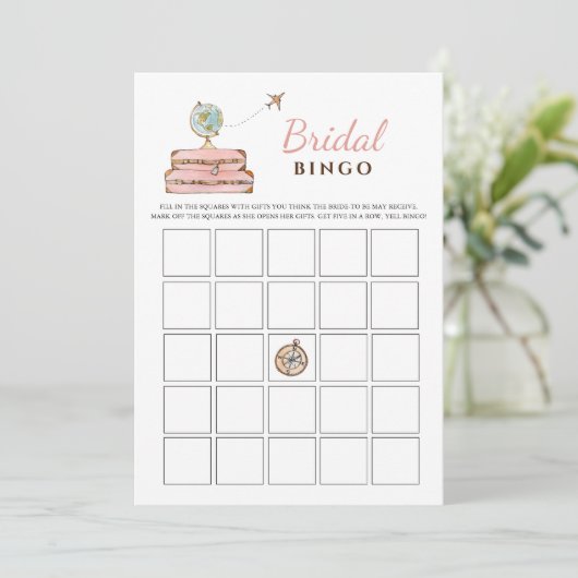 Miss naar Mrs Vrijgezellenfeest Bingo Spel Kaart (Staand voorkant)