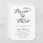 Miss naar Mrs Vrijgezellenfeest Douche uitnodiging (Voorkant)