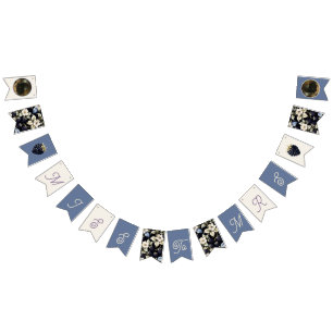 Miss naar Mrs. Vrijgezellenfeest Floral Blackberry Vlaggetjes