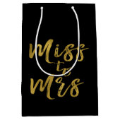 Miss naar Mrs Vrijgezellenfeest Party Gold Foil Medium Cadeauzakje (Voorkant)