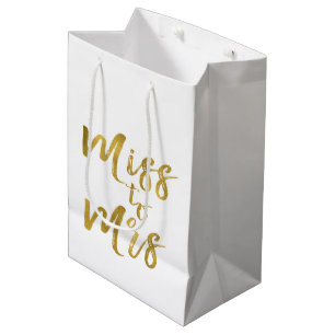 Miss naar Mrs Vrijgezellenfeest Party Gold Foil Medium Cadeauzakje