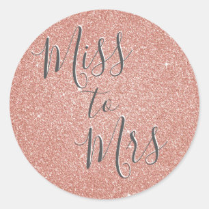 Miss naar Mrs Vrijgezellenfeest Party Roos Gold Sp Ronde Sticker