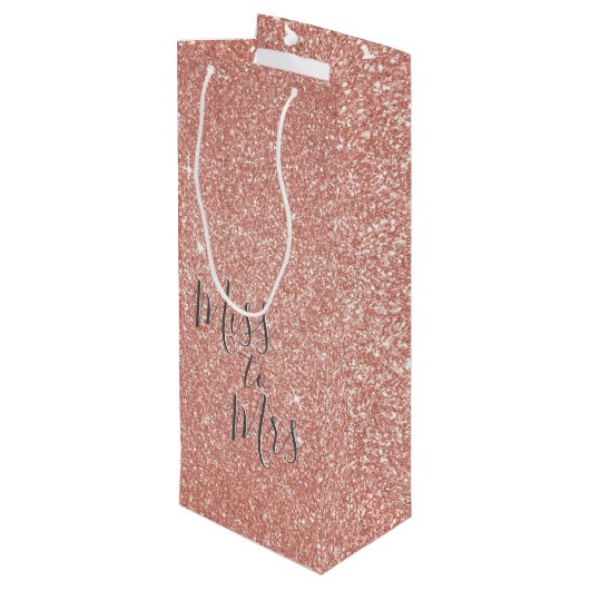 Miss naar Mrs Vrijgezellenfeest Party Roos Gold Sp Wijn Cadeautas (Achterkant Gekanteld)