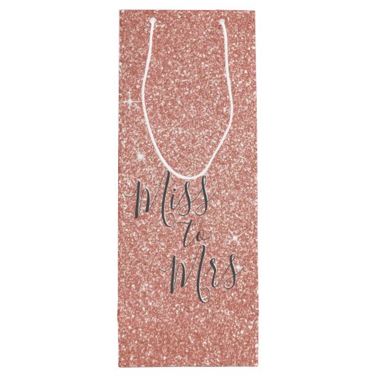 Miss naar Mrs Vrijgezellenfeest Party Roos Gold Sp Wijn Cadeautas (Achterkant)