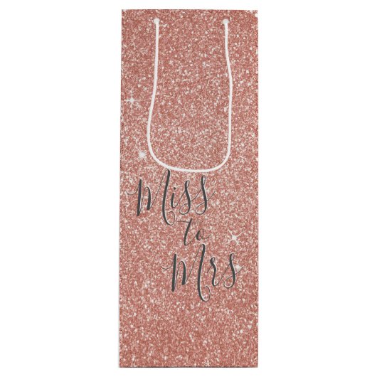 Miss naar Mrs Vrijgezellenfeest Party Roos Gold Sp Wijn Cadeautas (Voorkant)