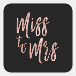 Miss naar Mrs Vrijgezellenfeest Pink - Roos Gold Vierkante Sticker