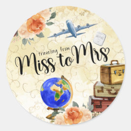 Miss naar Mrs Vrijgezellenfeest Ronde Sticker