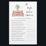 Miss naar Mrs Vrijgezellenfeest Trivia spelletjes<br><div class="desc">'Reizen van Miss naar Mrs' Travel thema Vrijgezellenfeest Trivia spel met schattige handgeschilderde waterverf koffer en wereldbol. Personaliseer de achterkant van de kaart met de naam van de bruid en douchedatum.</div>
