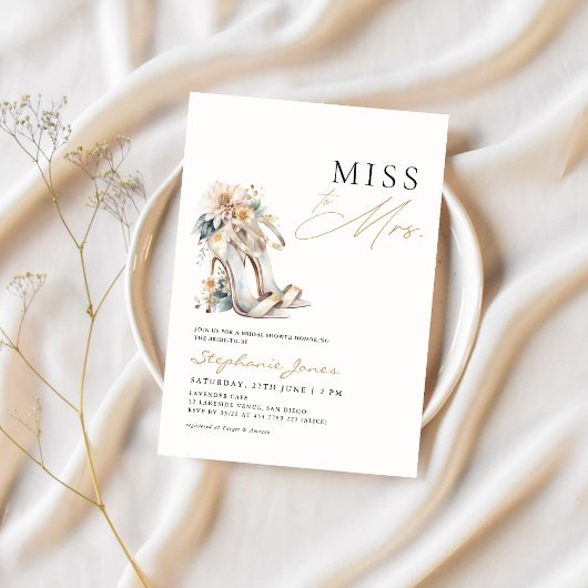 Miss naar Mrs Wedding Heels Vrijgezellenfeest Kaart