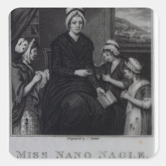 Miss Nano Nagle, 1809 Vierkante Sticker (Voorkant)