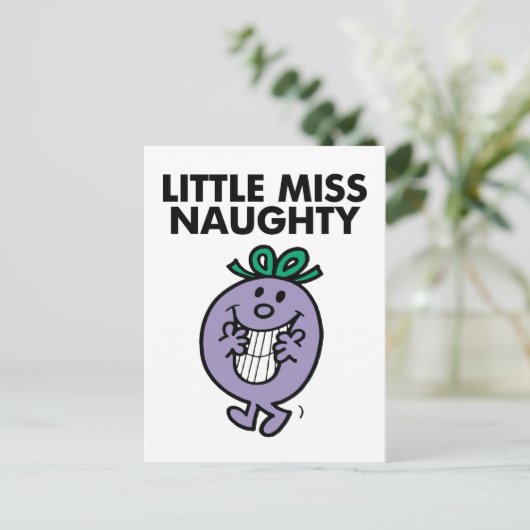 Miss Naughty | Huge Smile Briefkaart (Staand voorkant)