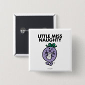 Miss Naughty | Huge Smile Vierkante Button 5,1 Cm (Voorkant /achterkant)