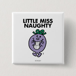Miss Naughty   Huge Smile Vierkante Button 5,1 Cm