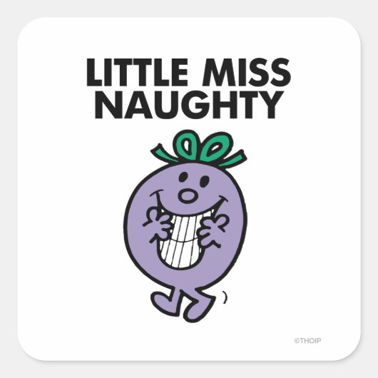 Miss Naughty | Huge Smile Vierkante Sticker (Voorkant)