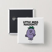 Miss Naughty | Zwarte briefing Vierkante Button 5,1 Cm (Voorkant /achterkant)