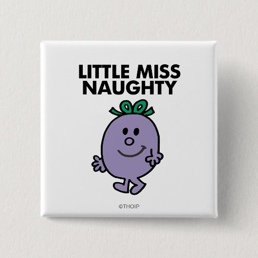 Miss Naughty | Zwarte briefing Vierkante Button 5,1 Cm (Voorkant)