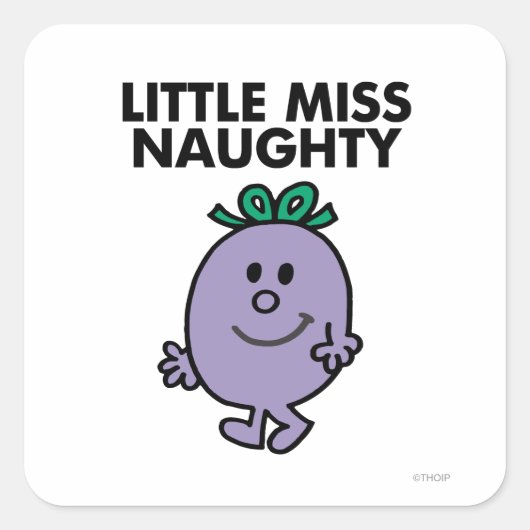 Miss Naughty | Zwarte briefing Vierkante Sticker (Voorkant)