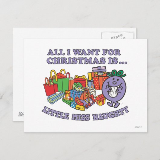 Miss Naughty's kerstfeest Feestdagenkaart (Voorkant / Achterkant)