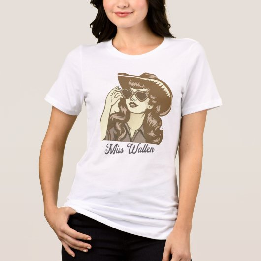 Miss Never Do No Wrong Wallen shirt, Wallen Tri-Blend Shirt (Voorkant)