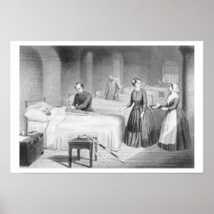 Miss Nightingale in het ziekenhuis op Scutari, eng Poster