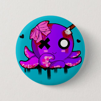 Miss Octopus Ronde Button 5,7 Cm