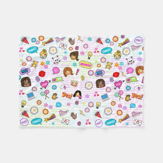 Miss Oji's vlootsdeken in het wit Fleece Deken (Voorkant (Horizontaal))